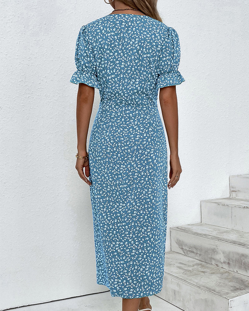 Sophie | Elegante en Comfortabele Midi Jurk met Bloemenprint