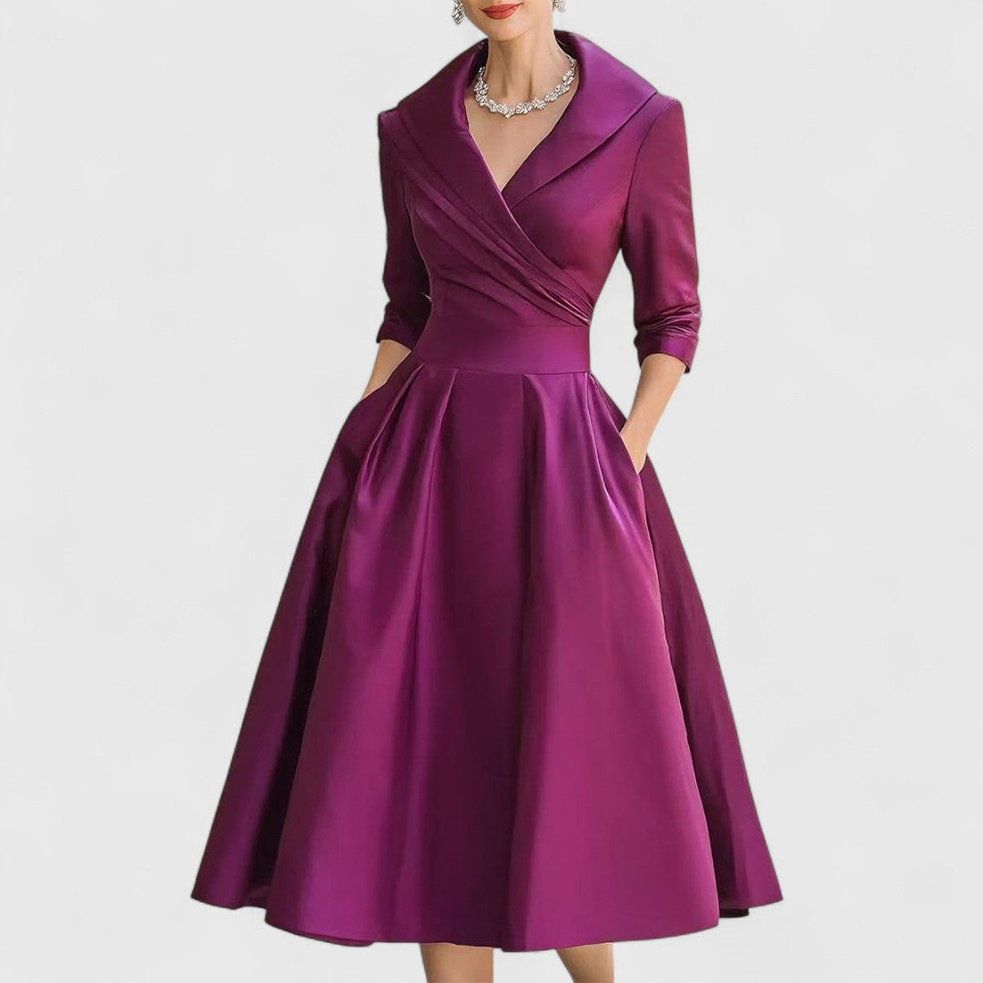 Teresa™ | Midi jurk met een elegante snit en een flatterende silhouet