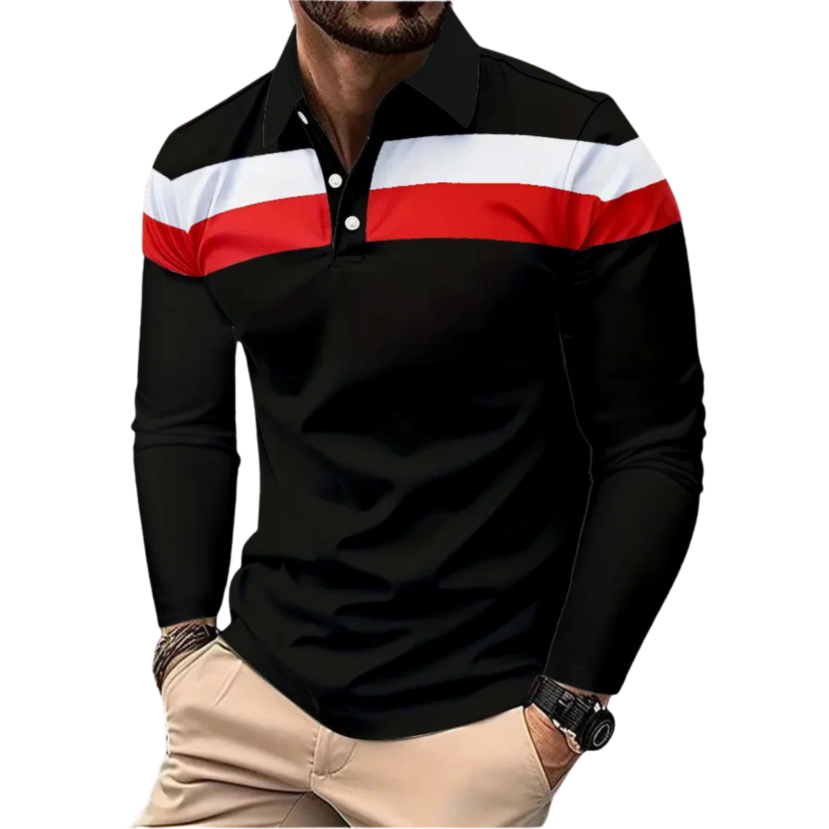 HUGO | POLO MET TRICOLORE STREPEN VOOR HEREN