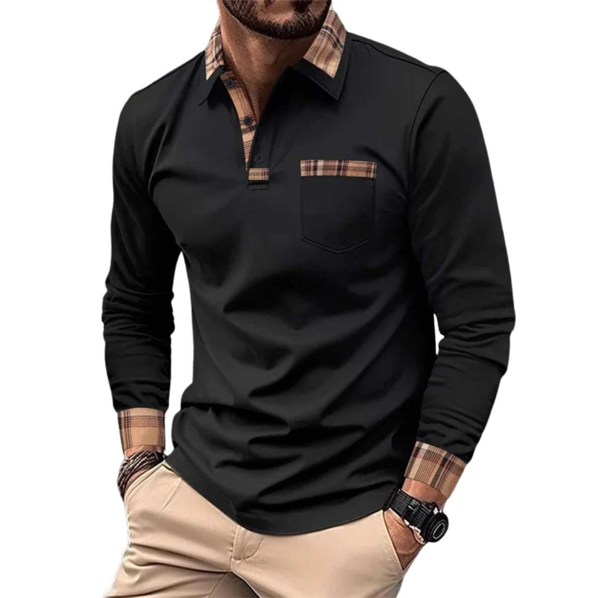 LÉONARD | LUXE POLO MET CHIQUE RUITDETAILS VOOR HEREN
