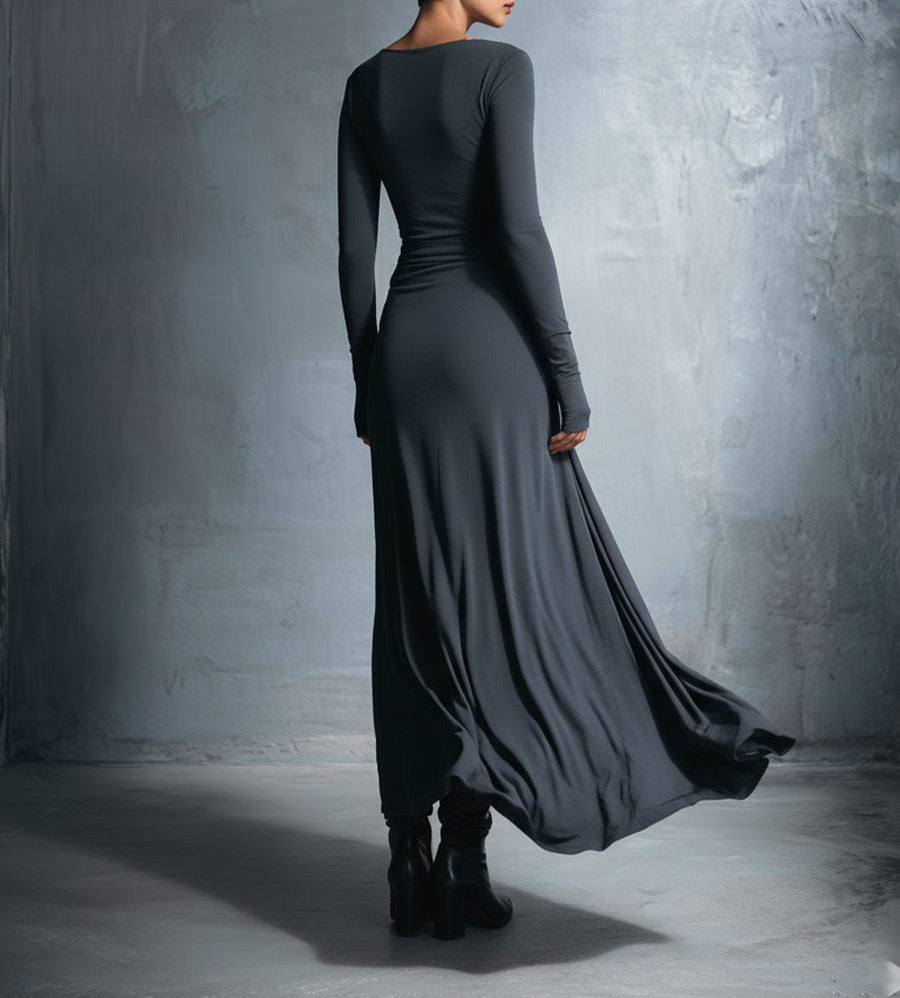 MARIT™ | Maxi Jurk met Tailleaccent en Vloeiende Elegantie voor Tijdloze Avonden