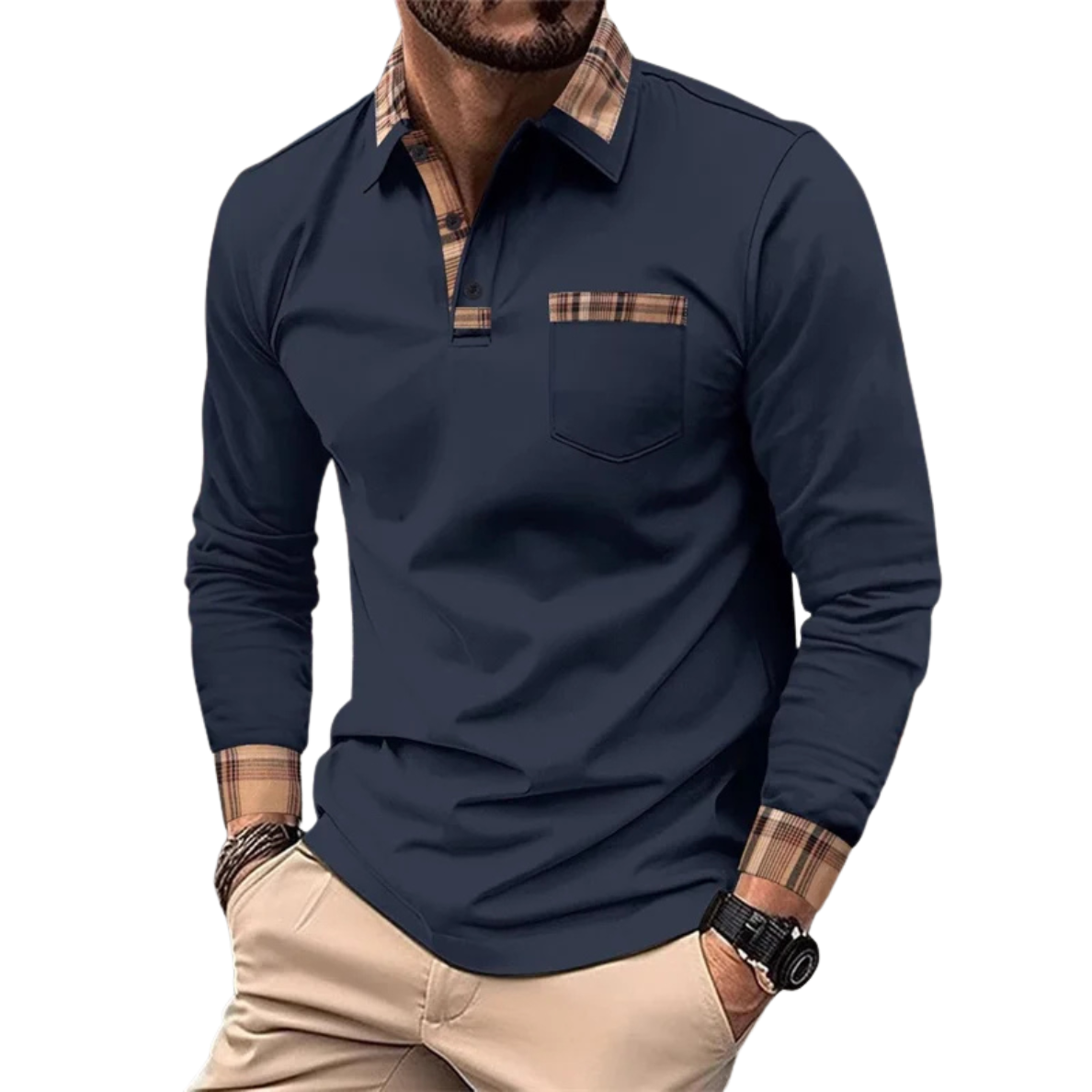 LÉONARD | LUXE POLO MET CHIQUE RUITDETAILS VOOR HEREN