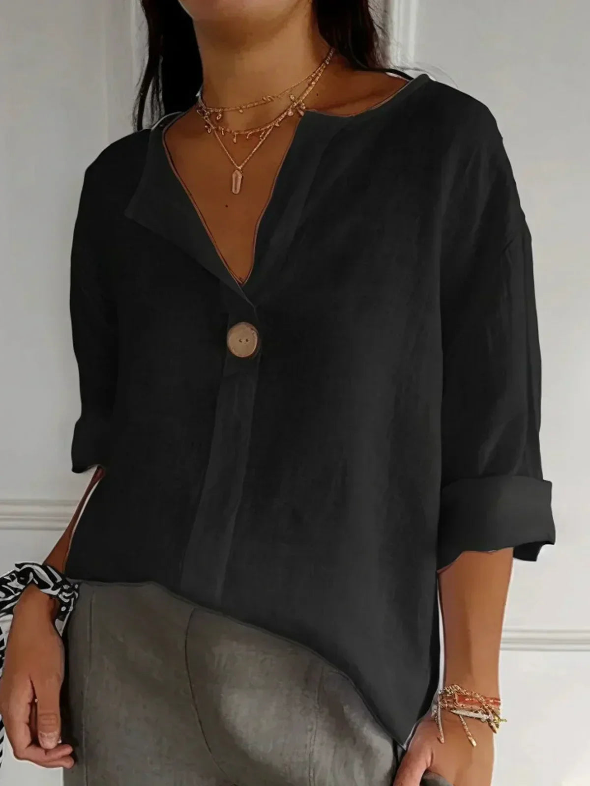 Luna™ Casual V-Hals Blouse