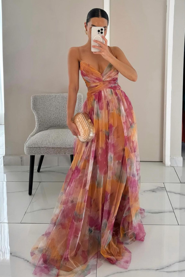 FLORELLA | Maxi Boheemse Jurk met Romantische Bloemenprint