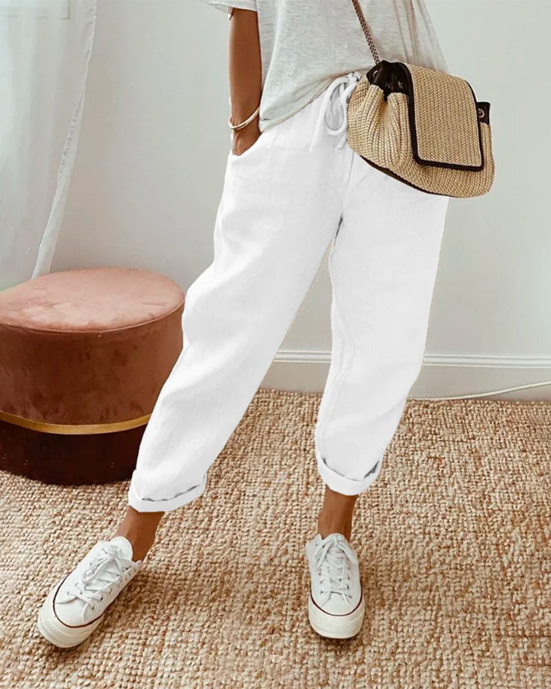 SANNE™ | Casual Damesbroek met Ademend Comfort en Tijdloze Elegantie voor Elke Dag