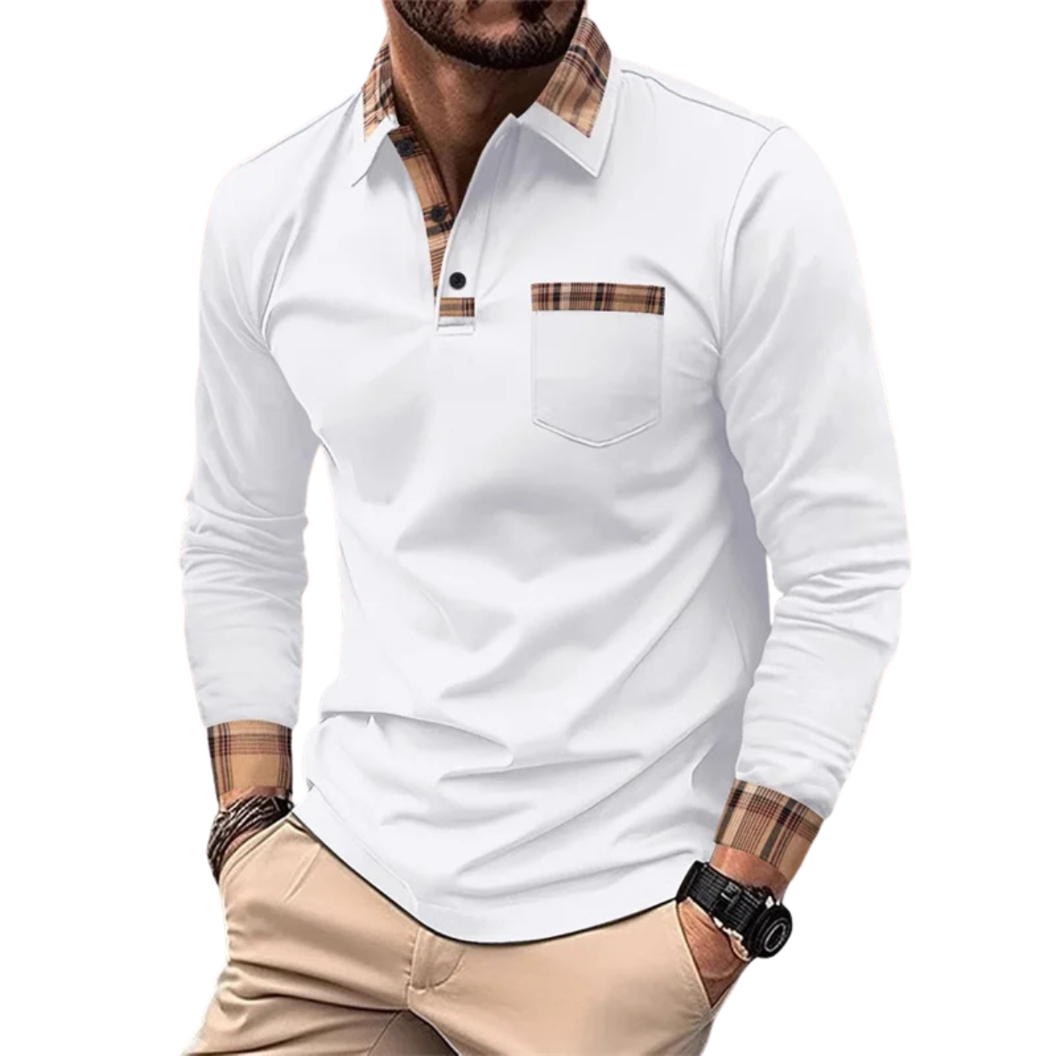 LÉONARD | LUXE POLO MET CHIQUE RUITDETAILS VOOR HEREN