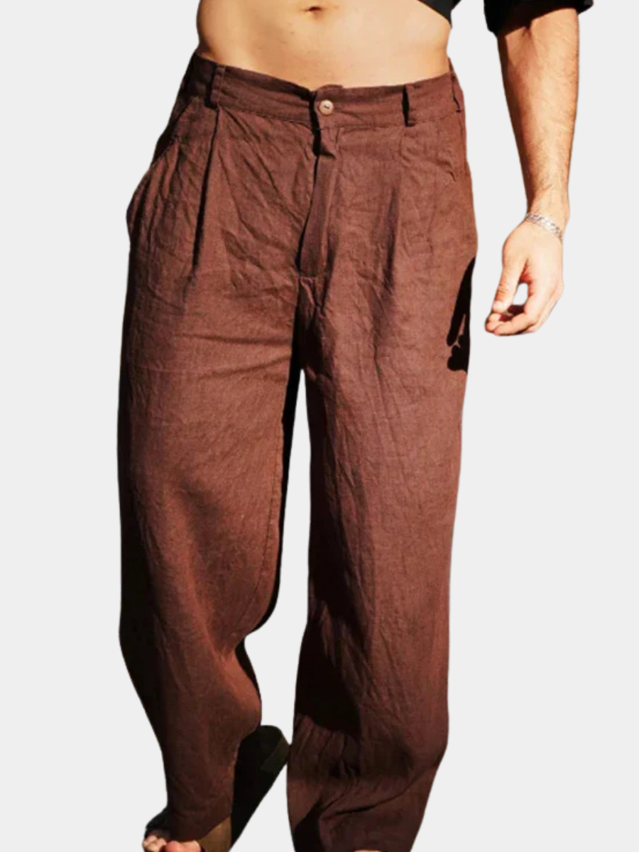 DARIO | LINEN BROEK MET WIDE LEGS