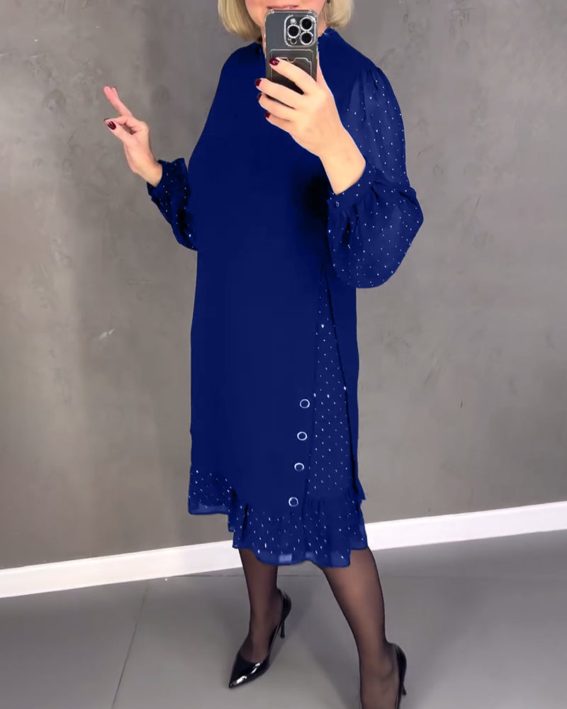 ELIANA | Elegante Jurk met Transparante Mouwen en Flatterende Snit voor Herfstgelegenheden