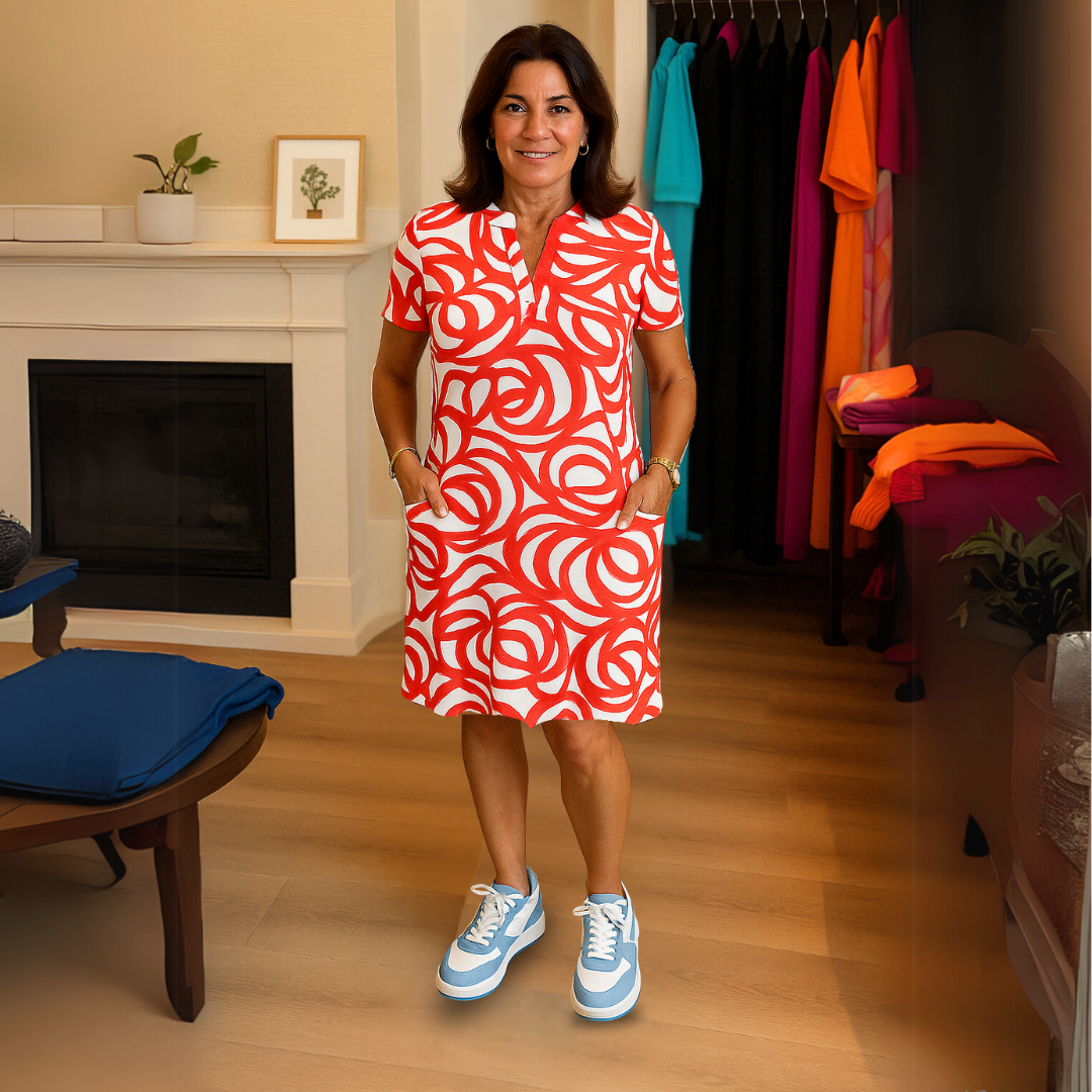 Monique™ | Gedrukt Jurk met Veelzijdige Elegant en Dagelijks Comfort