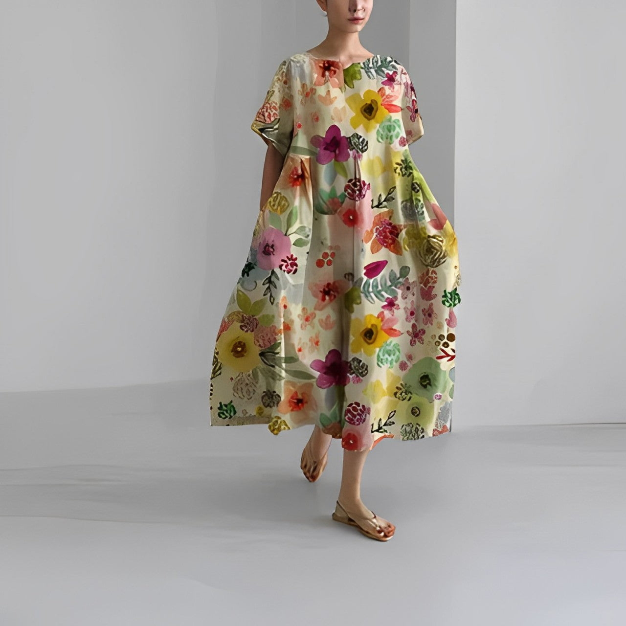 CÉLESTINE | Bohemian Bloemenjurk voor een Natuurlijke en Romantische Stijl