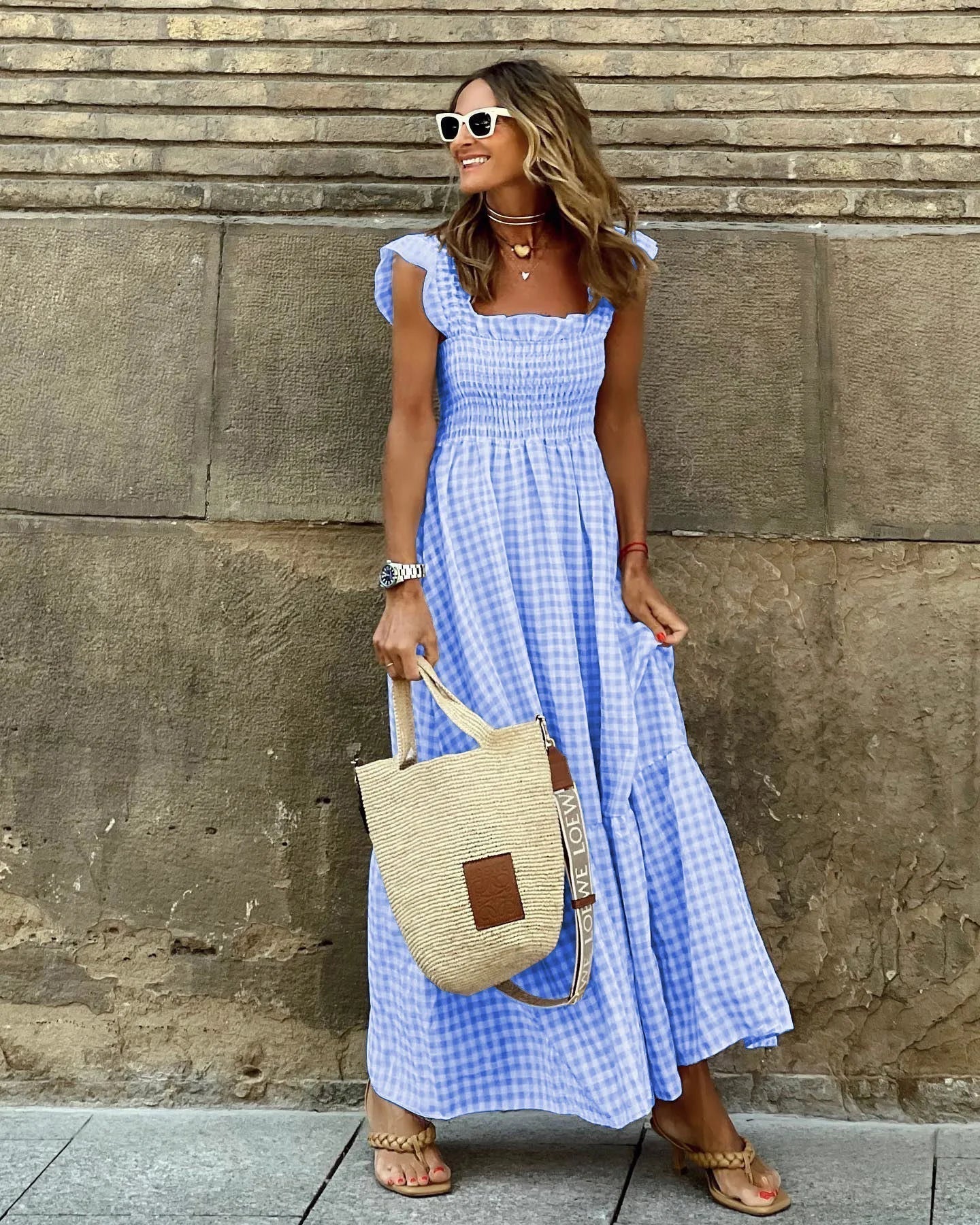 FRANCESCA | Ruitjesjurk met Retro Snit voor Directe Elegantie en Dagelijks Comfort
