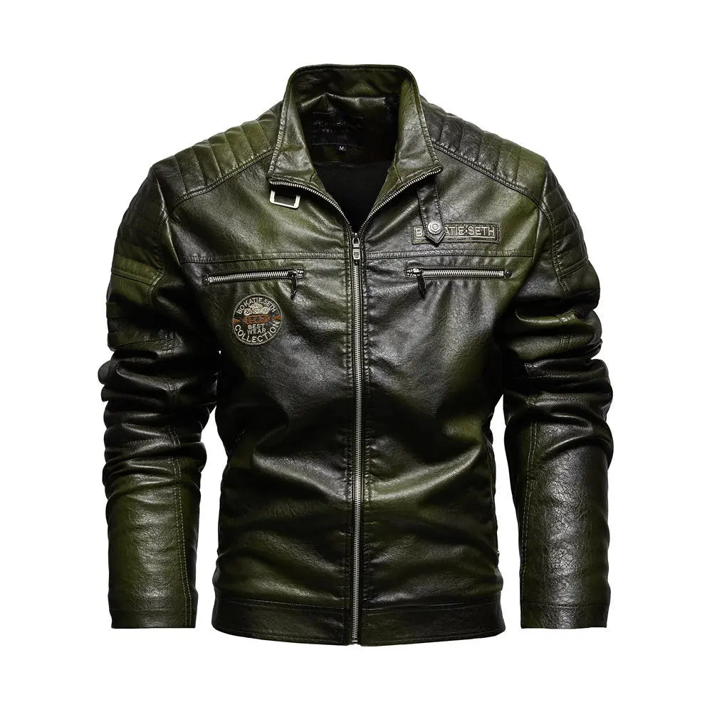 Seth™ | Retro Leren Patch Jacket