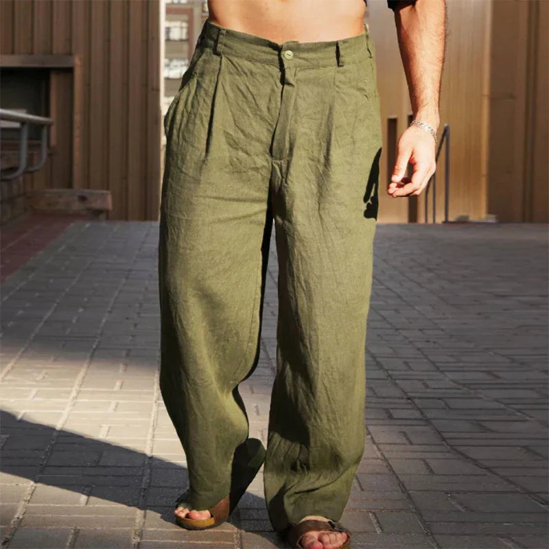 DARIO | LINEN BROEK MET WIDE LEGS