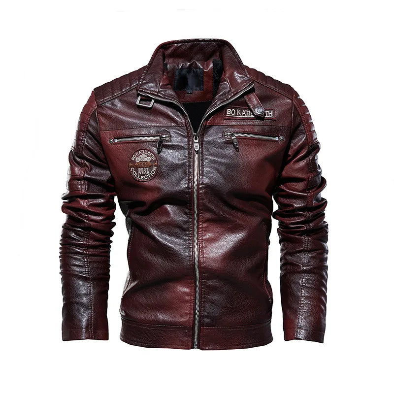 Seth™ | Retro Leren Patch Jacket