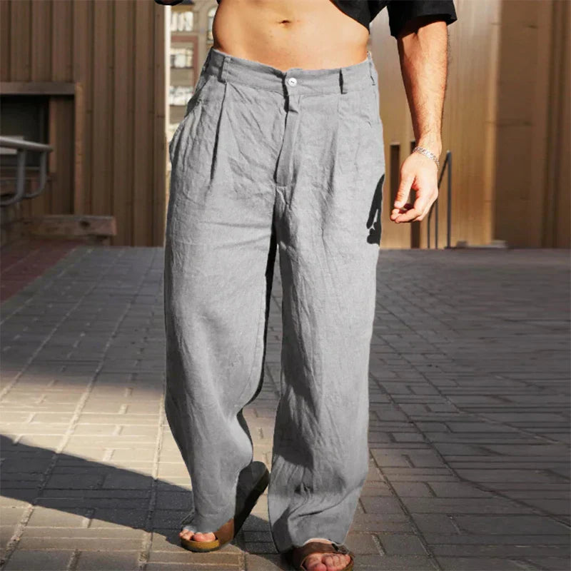 DARIO | LINEN BROEK MET WIDE LEGS