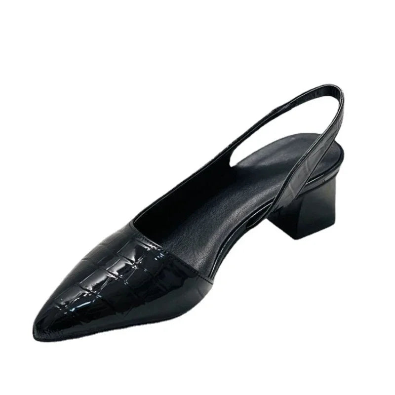 Elisabetta | Elegante Orthopedische Schoenen met Middelhoge Hak en Krokodillenprint voor de Hele Dag