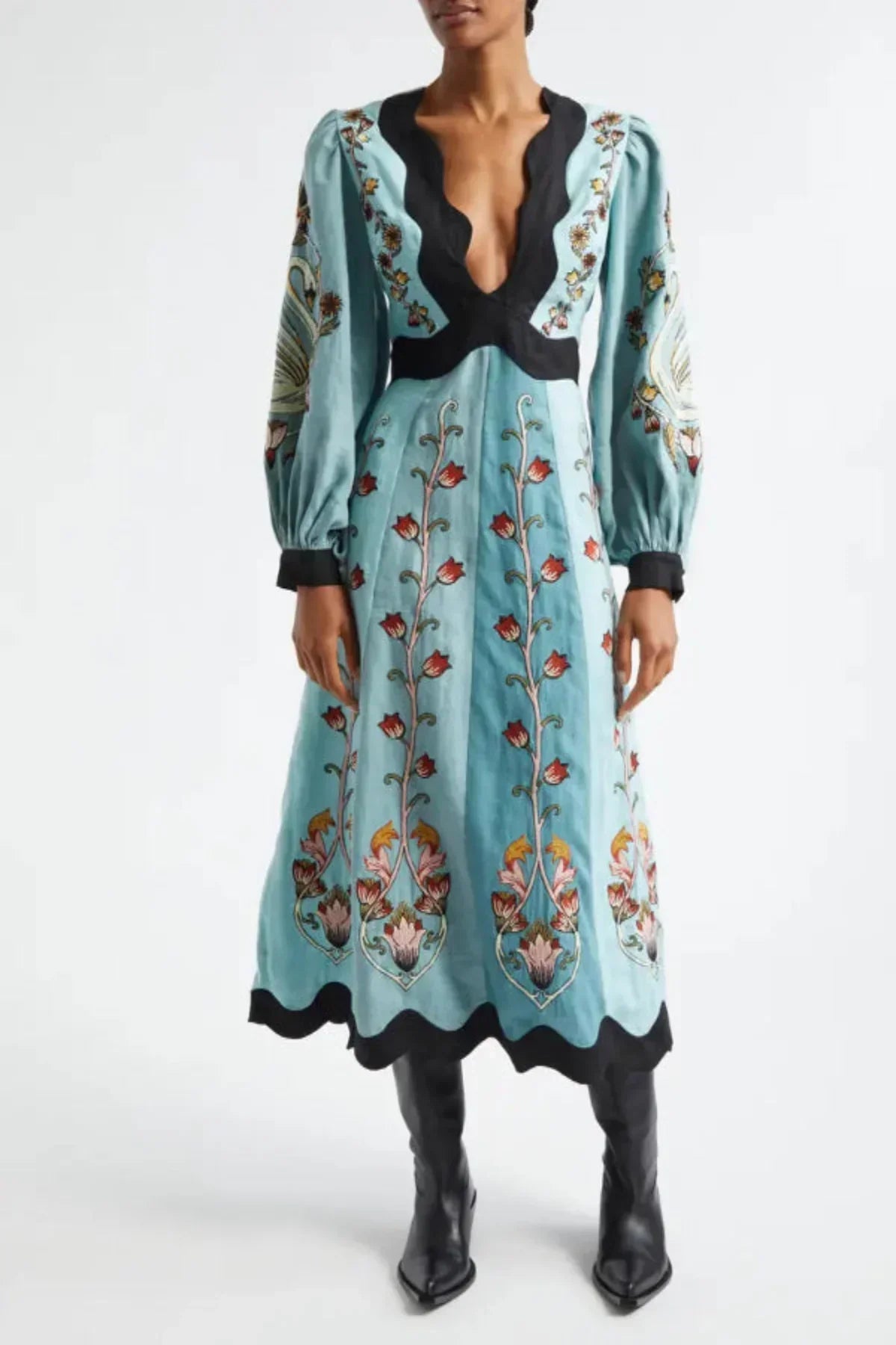 Lunaria™ | Vrouwelijke Midi Jurk, Flatterend en Verfijnd voor een Elegante Stijl van Dag tot Nacht