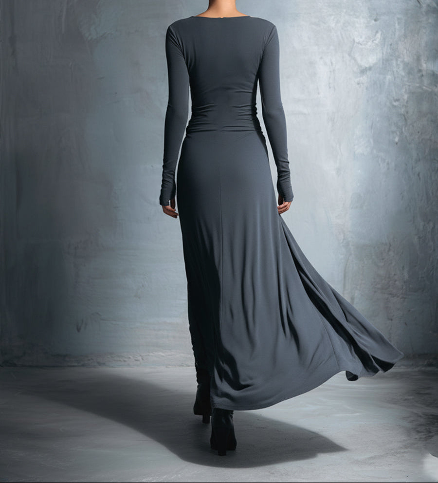 MARIT™ | Maxi Jurk met Tailleaccent en Vloeiende Elegantie voor Tijdloze Avonden