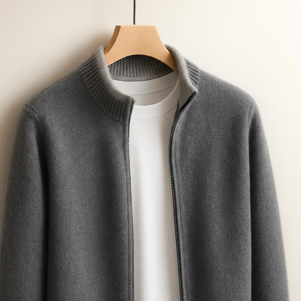 ROSSI ROMA™ | Heren Gebreide Jas met Ritssluiting Warmte en Elegante Dagelijkse Stijl