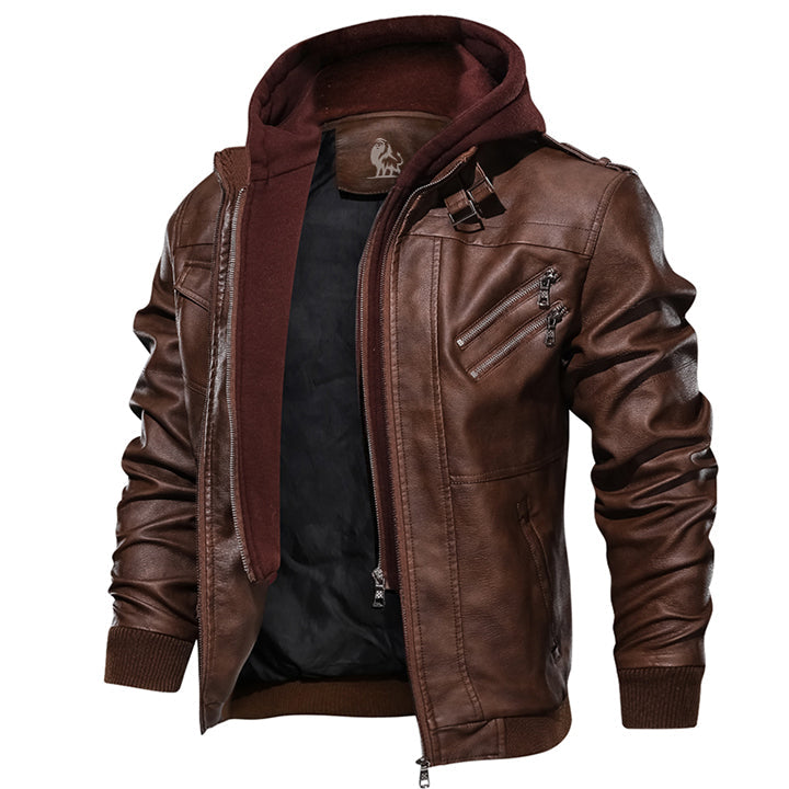 Rousseau™ | Capuchon & Warmte Leren Jas