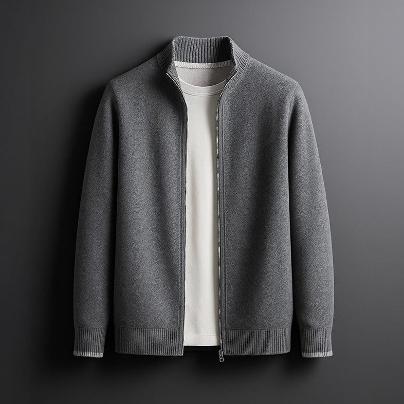 ROSSI ROMA™ | Heren Gebreide Jas met Ritssluiting Warmte en Elegante Dagelijkse Stijl