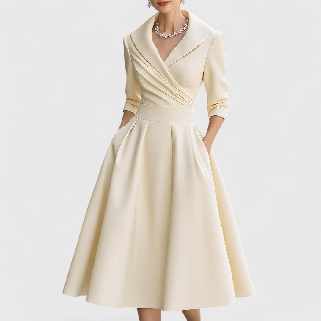 Teresa™ | Midi jurk met een elegante snit en een flatterende silhouet