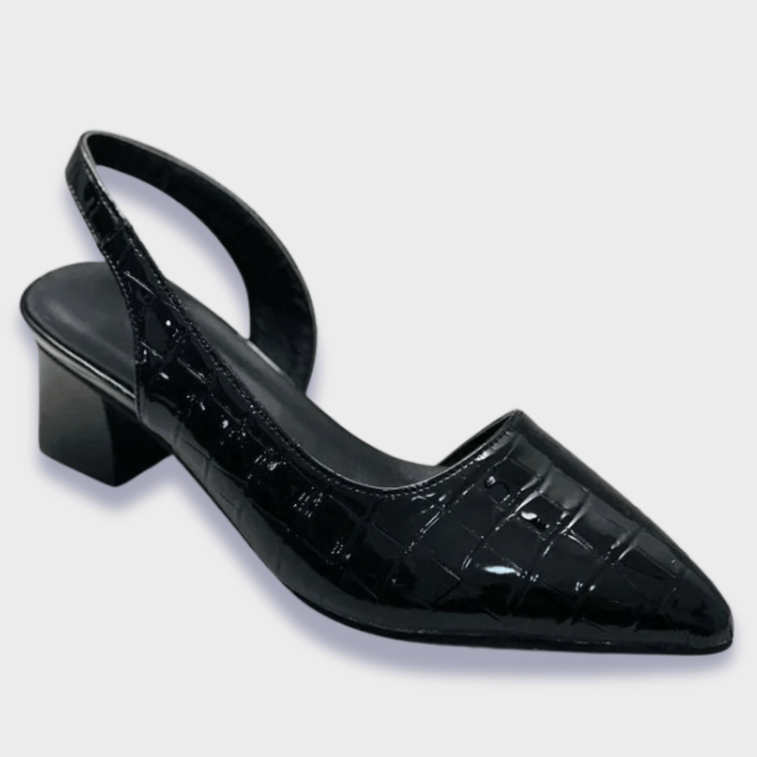 Elisabetta | Elegante Orthopedische Schoenen met Middelhoge Hak en Krokodillenprint voor de Hele Dag