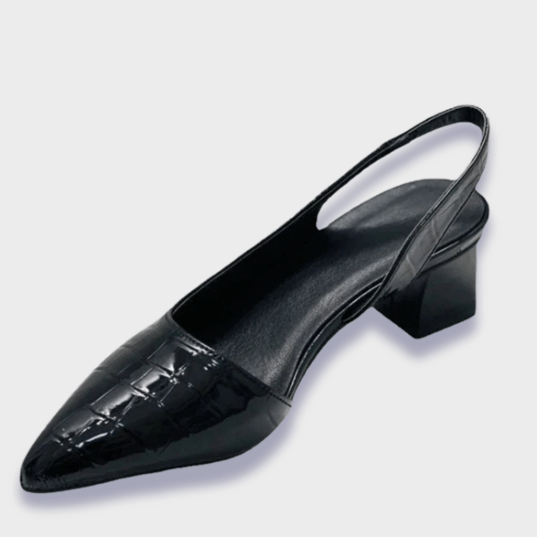 Elisabetta | Elegante Orthopedische Schoenen met Middelhoge Hak en Krokodillenprint voor de Hele Dag