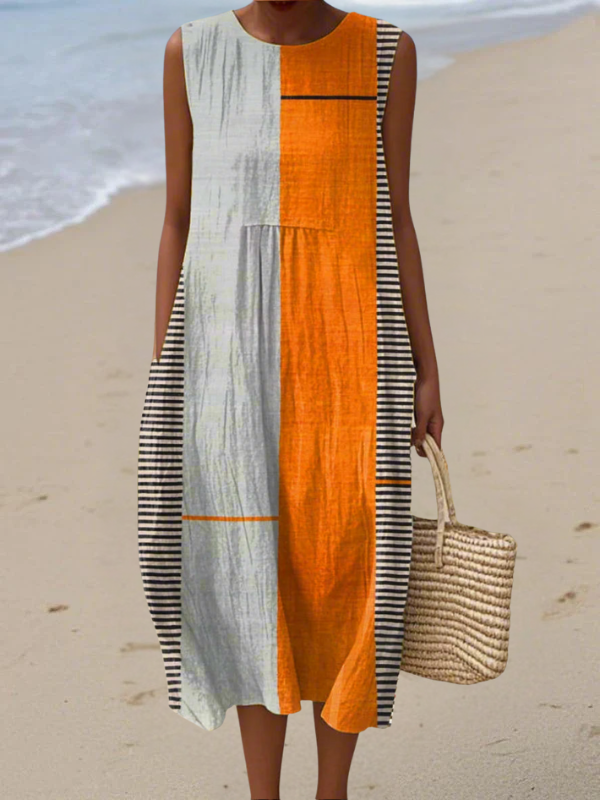 May™ Kleurblok Midi Jurk