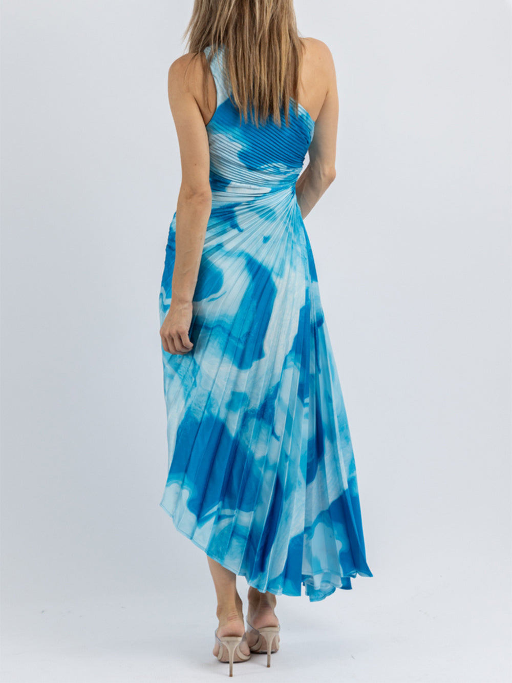 Blauwe surf midi jurk
