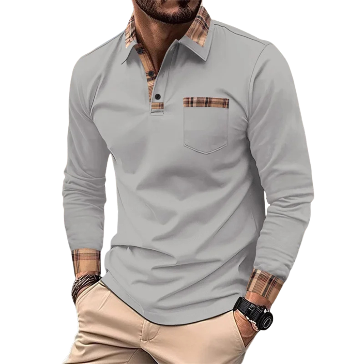LÉONARD | LUXE POLO MET CHIQUE RUITDETAILS VOOR HEREN