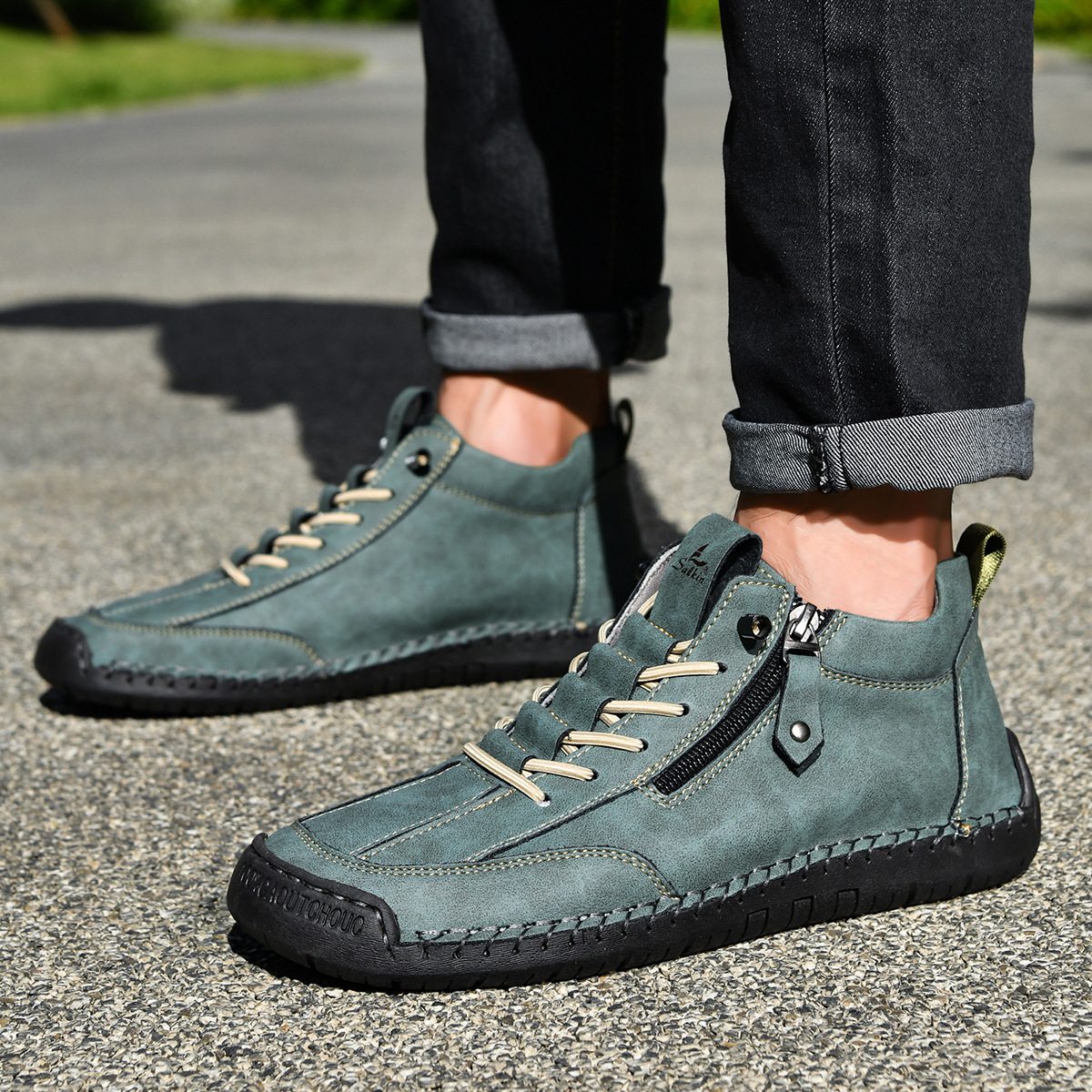 Christian™ | Nubuckleder Schoenen met Rits voor Mannen