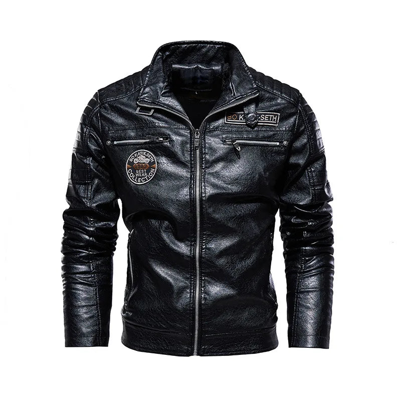 Seth™ | Retro Leren Patch Jacket