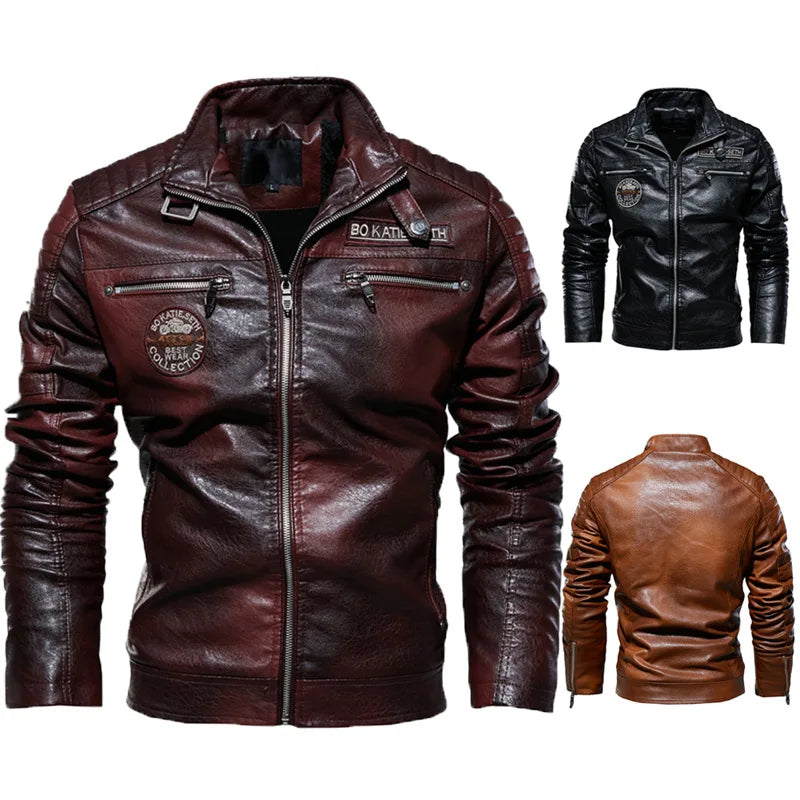Seth™ | Retro Leren Patch Jacket
