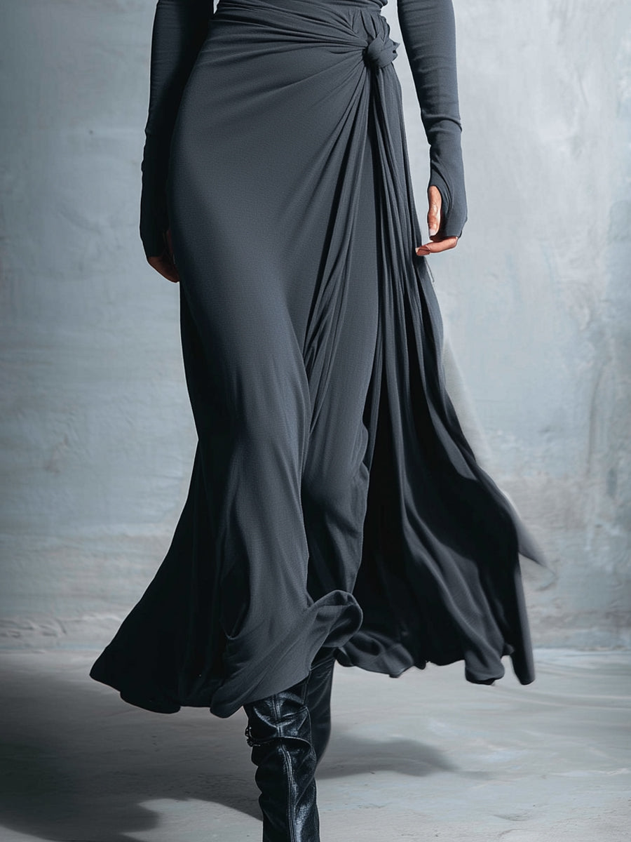 MARIT™ | Maxi Jurk met Tailleaccent en Vloeiende Elegantie voor Tijdloze Avonden