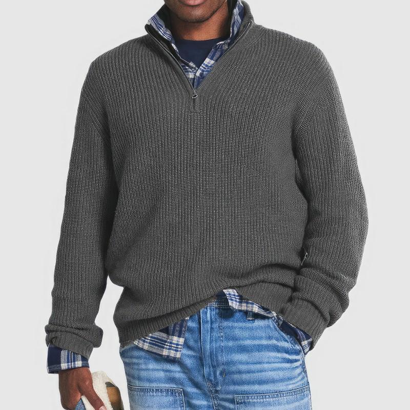 Finn | Elegante trui met ritskraag