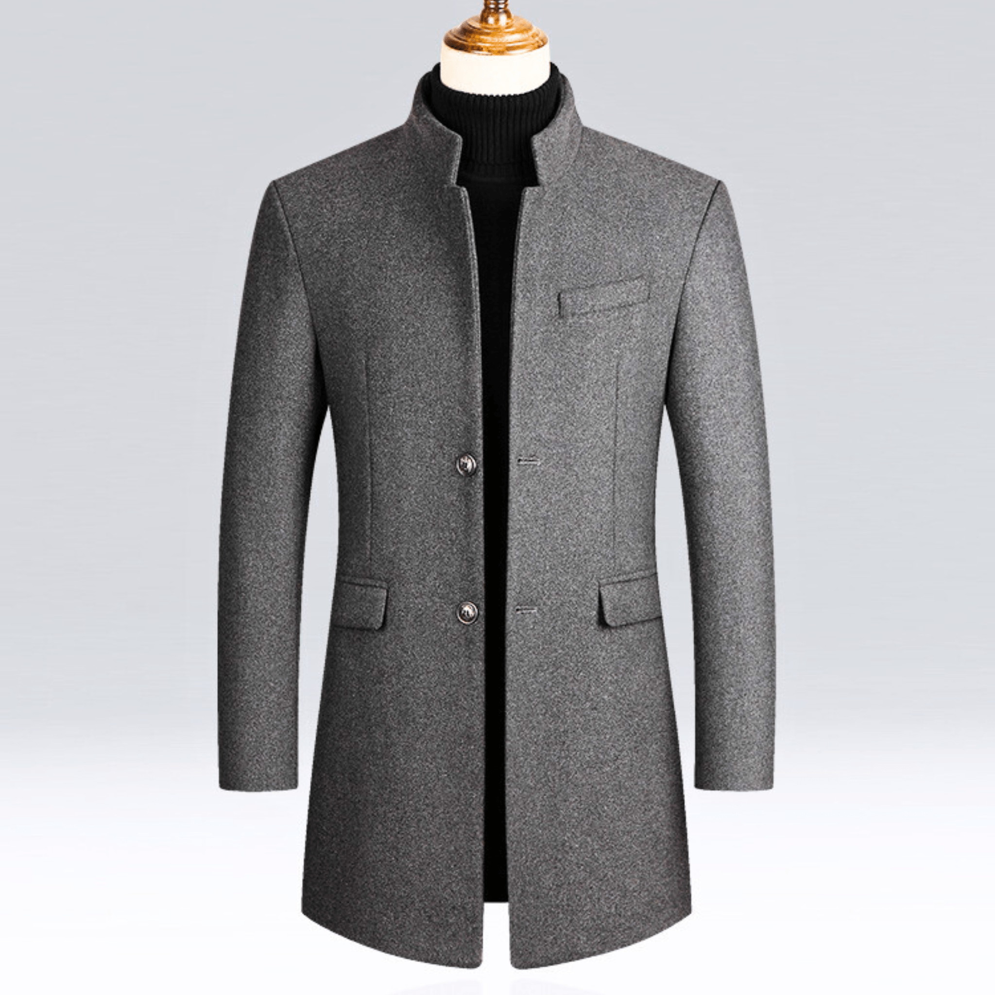 DAAN | Herenjas Slim Fit met Mandarijnkraag en Tijdloze Elegantie voor Koude Dagen