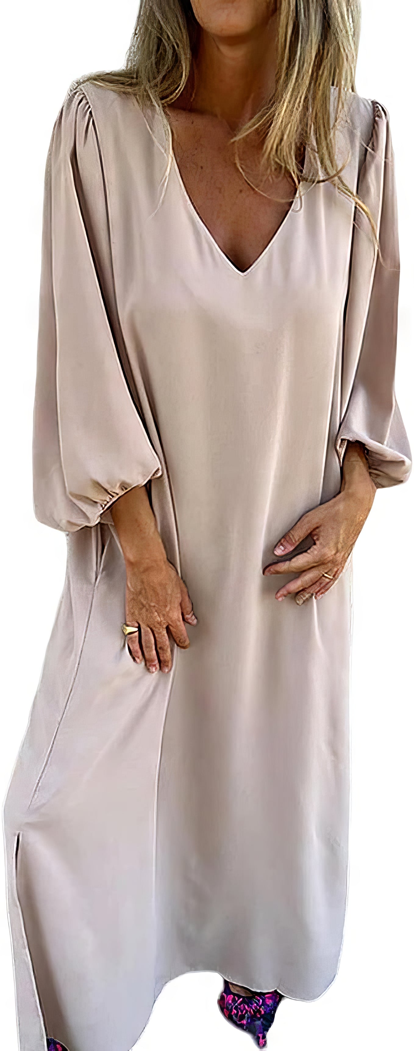 LIVIA | Lange Boheemse Jurk met Zakken en Gestileerde Snit